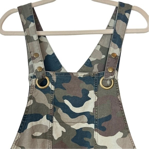 Anthropologie Camo Utility Relaxed Carpenter Overalls Cotton Stretch Size 6 - Picture 6 of 13